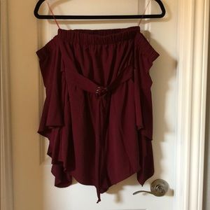 Burgundy Red Romper